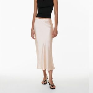Aritzia Babaton Satin Slip Midi Skirt